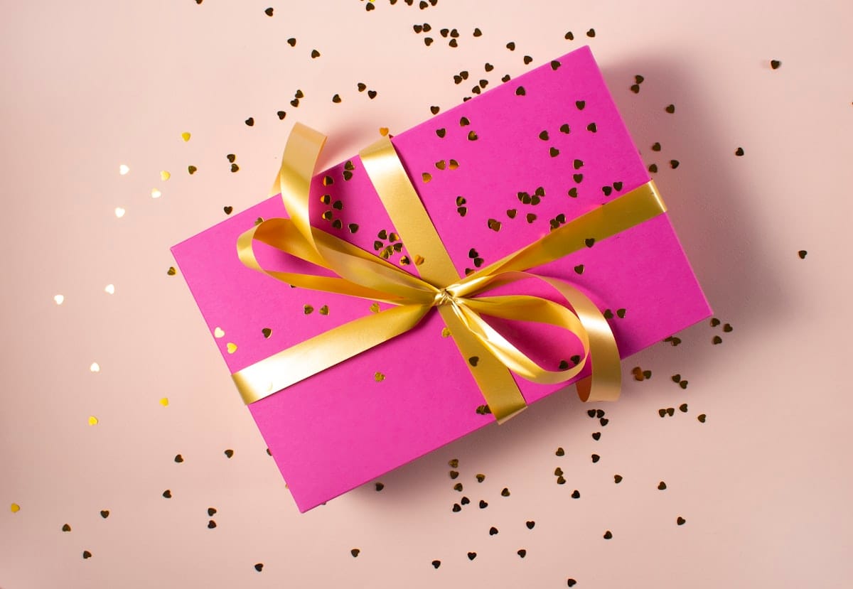 Golden ribbon keepsake gift